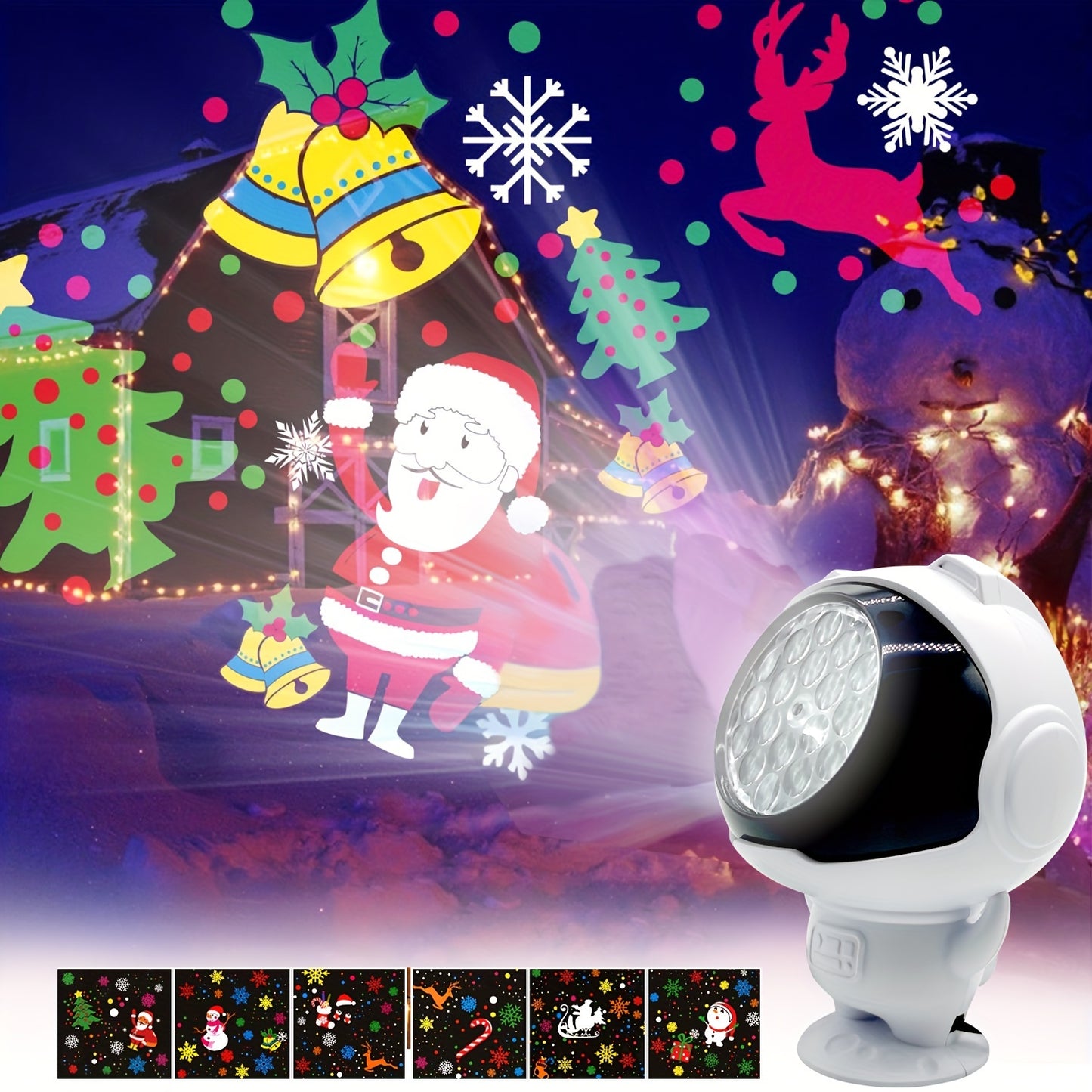 USB-Powered LED Snowflake & Christmas Tree Projector Light