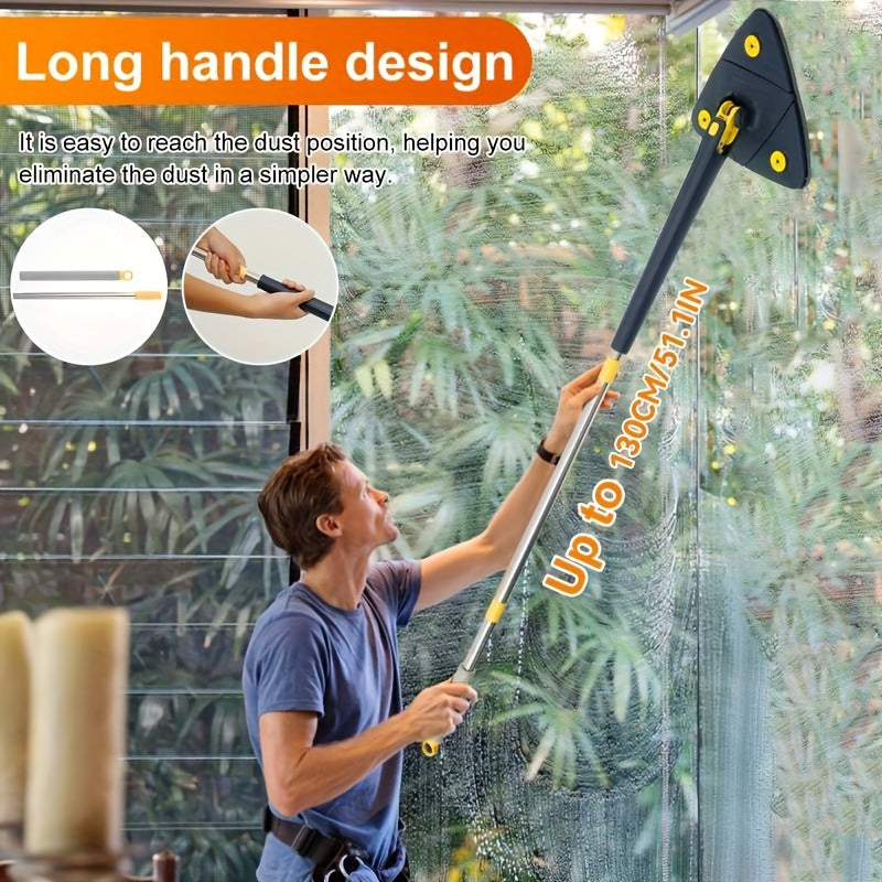 360° Rotating Triangle Wet and Dry Mop Set with 5 Microfiber Pads