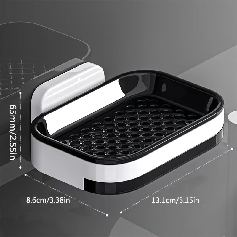 Double-Layer Wall-Mounted Soap Dish with Drain Function
