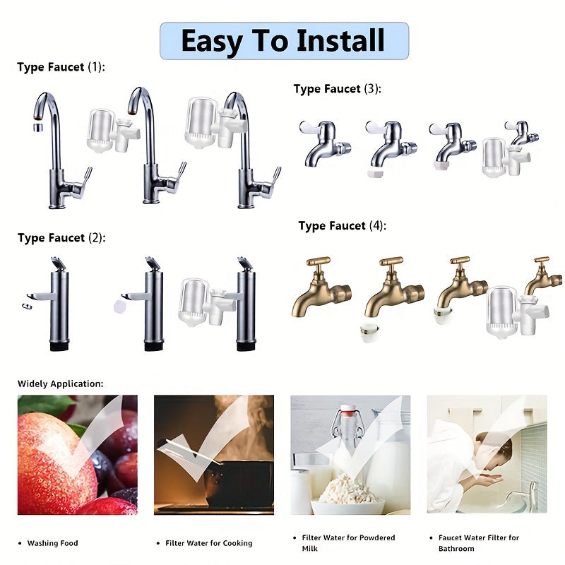 Easy Install Water Purifier with Replaceable Filter Cartridges