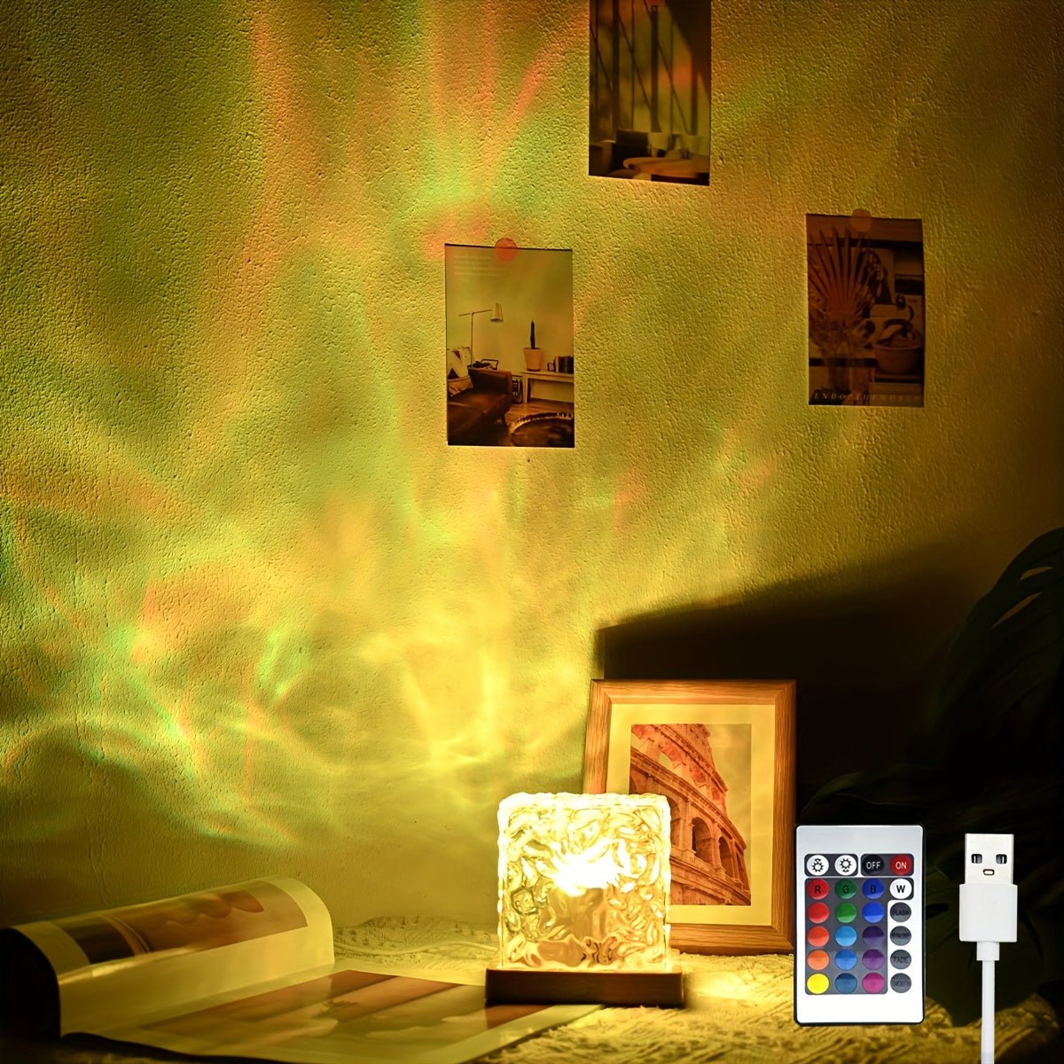 16 Color Ocean Wave RGB Aurora Light Cube with Remote Control - HazMarket
