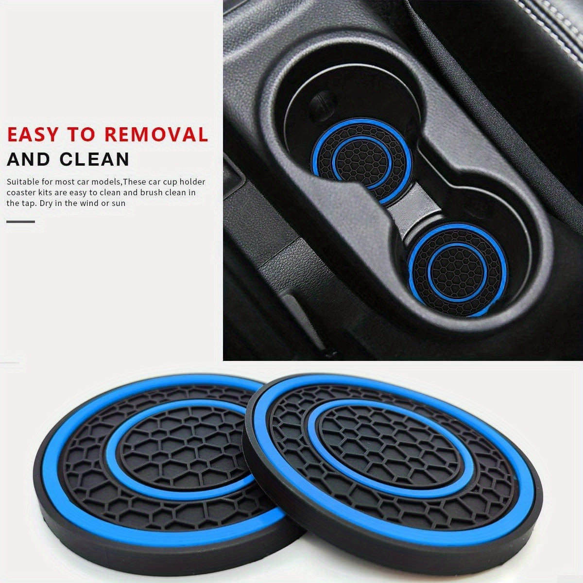 2pcs PVC Double Ring Car Cup Holder Pads
