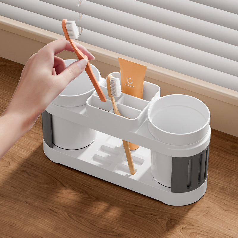 1set Modern Plastic Toothbrush Holder with Cups