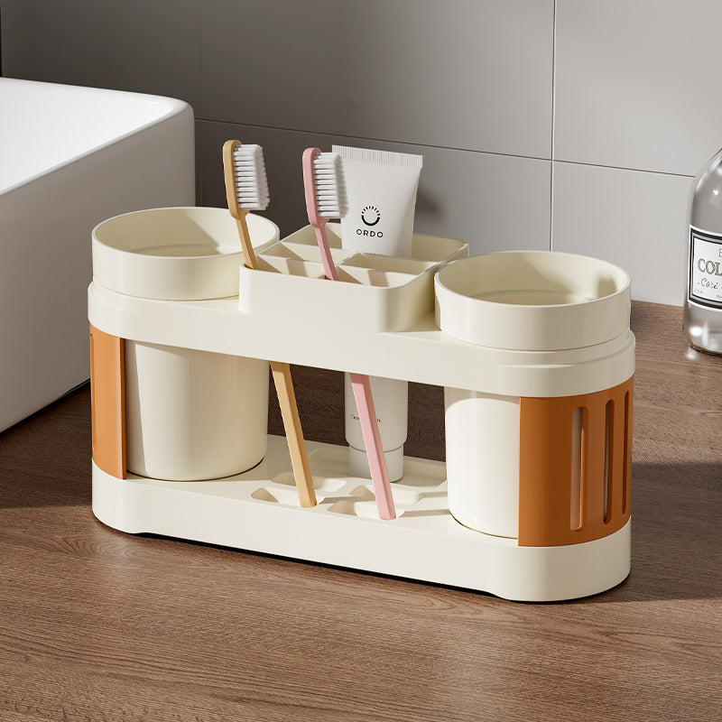 1set Modern Plastic Toothbrush Holder with Cups