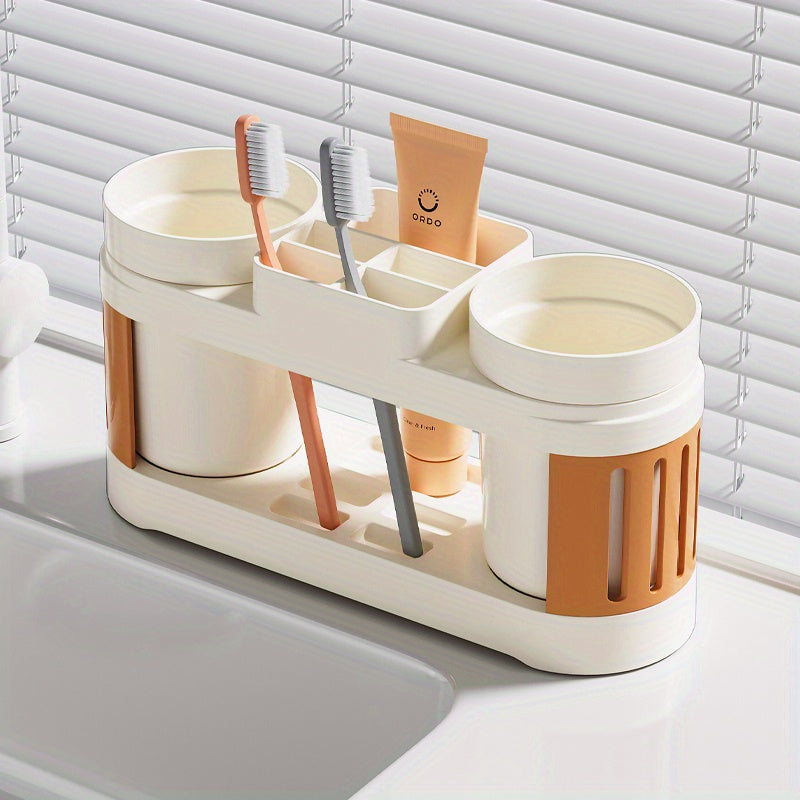 1set Modern Plastic Toothbrush Holder with Cups