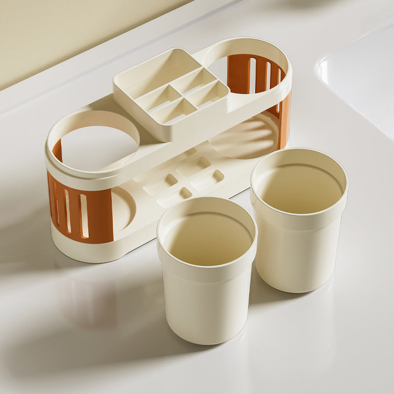 1set Modern Plastic Toothbrush Holder with Cups