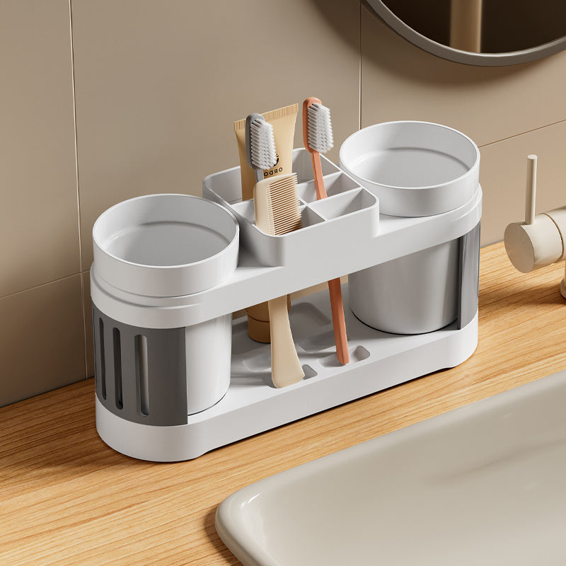 1set Modern Plastic Toothbrush Holder with Cups