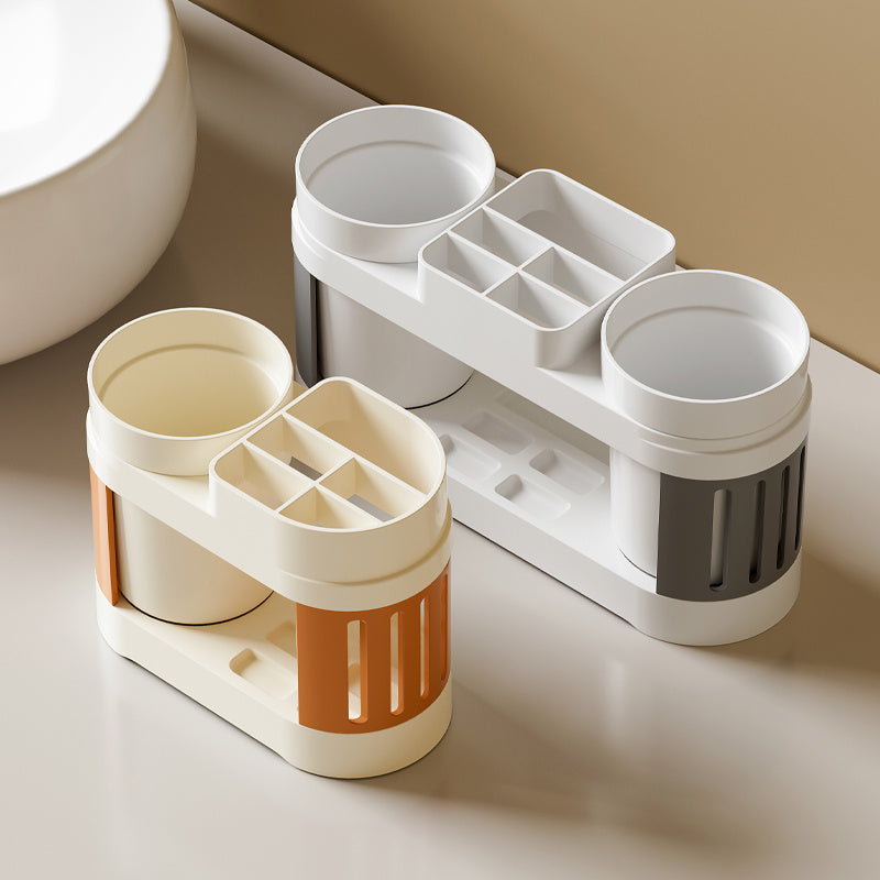 1set Modern Plastic Toothbrush Holder with Cups