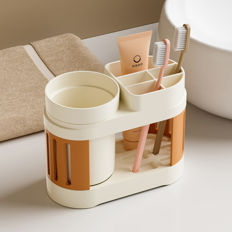 1set Modern Plastic Toothbrush Holder with Cups