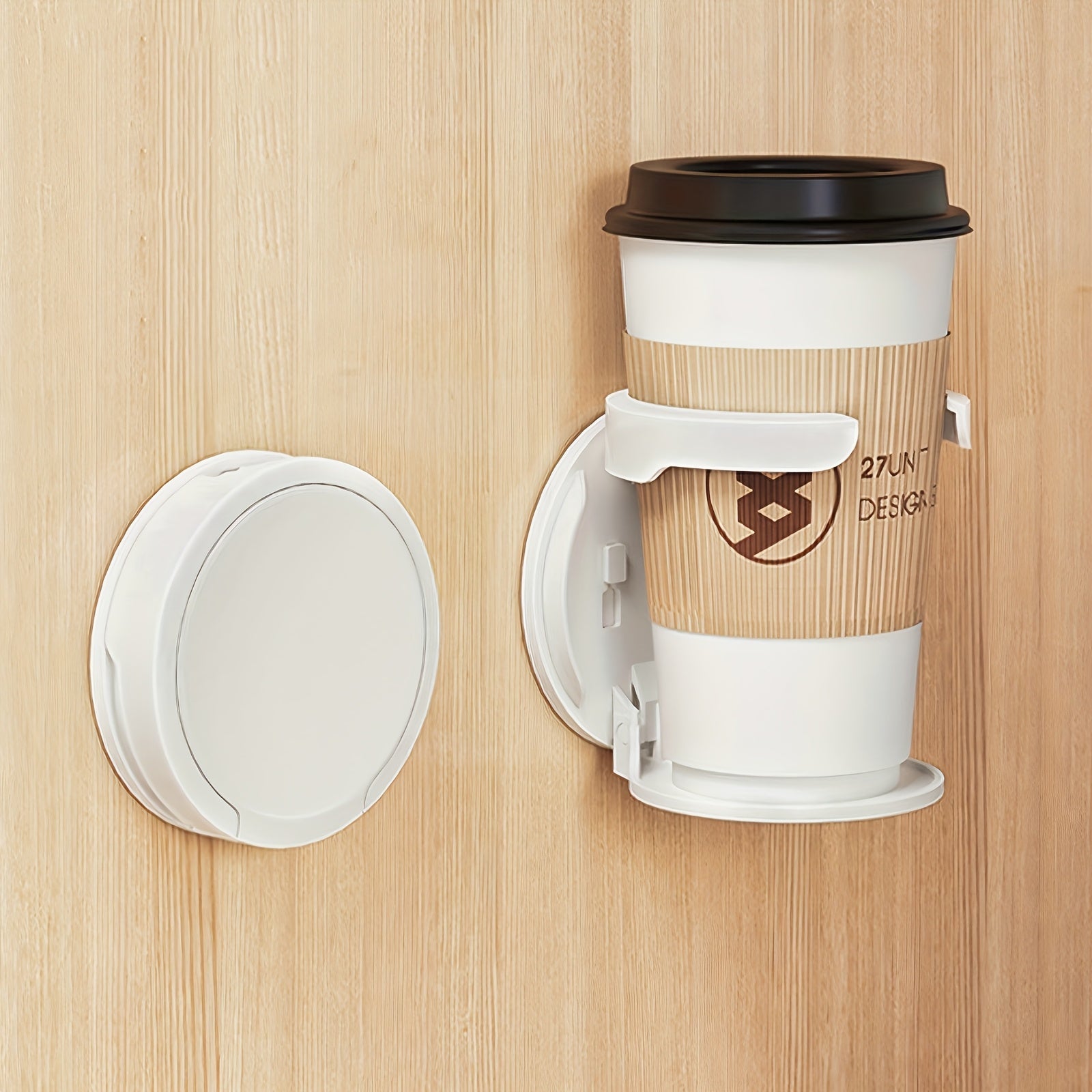 1pc White ABS Plastic Folding Cup Holder - HazMarket