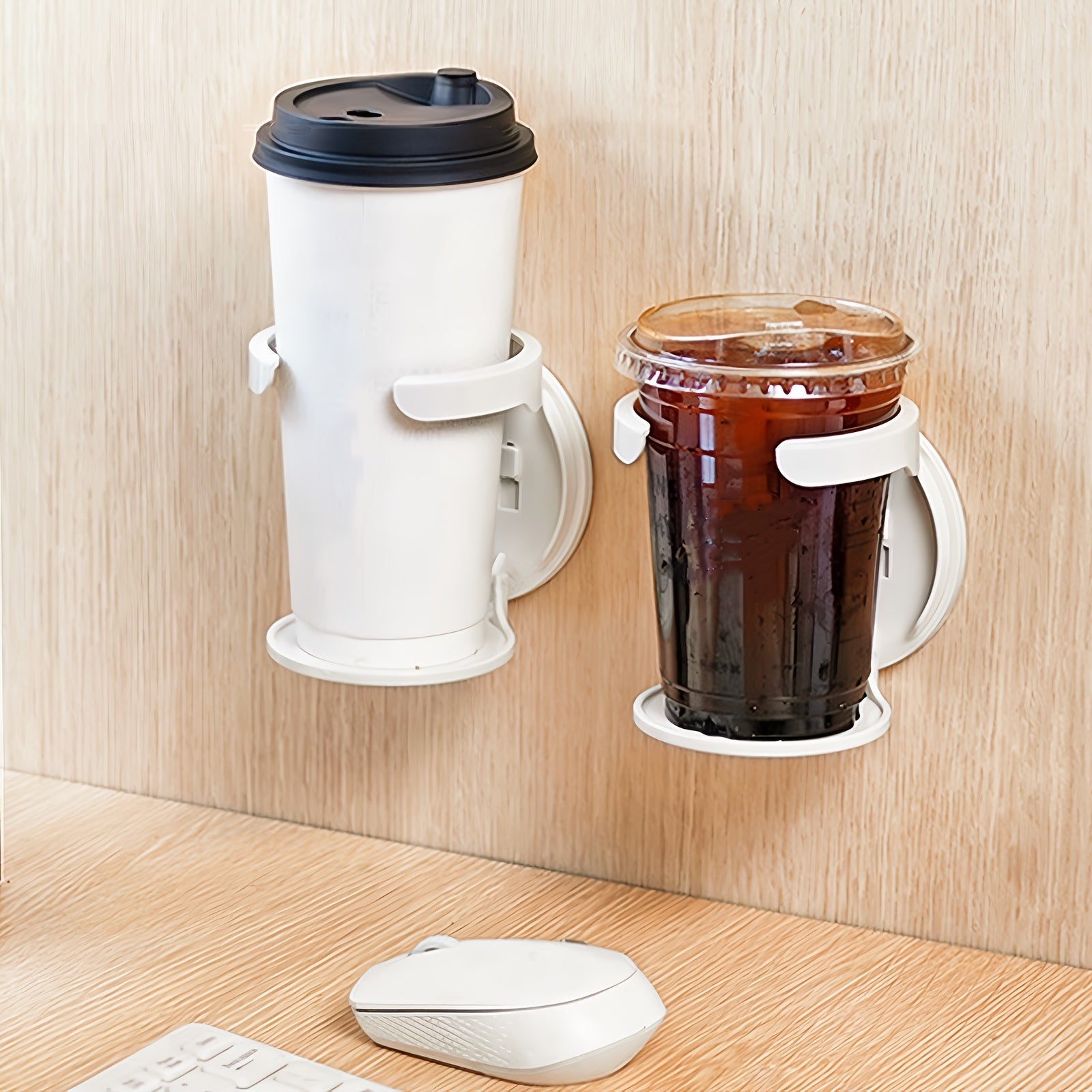1pc White ABS Plastic Folding Cup Holder - HazMarket