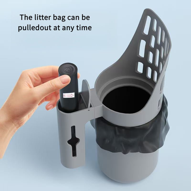 2 - in - 1 Cat Litter Scoop and Trash Can Set with Integrated Bag Dispenser - HazMarket