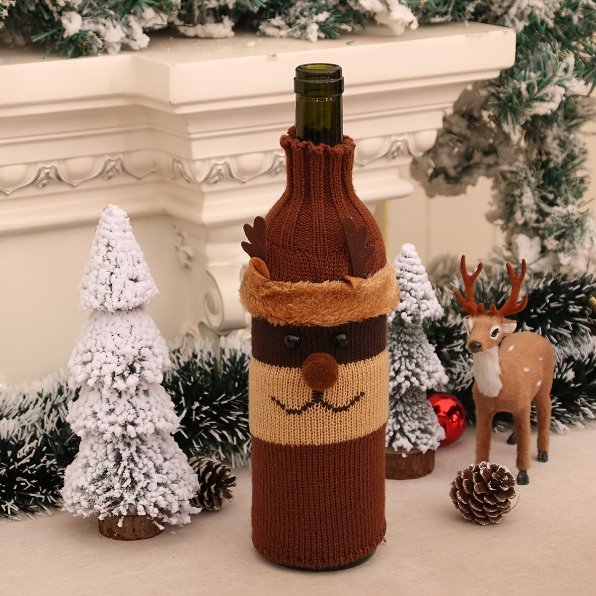 3pcs Christmas Wine Knitted Bottle Cover