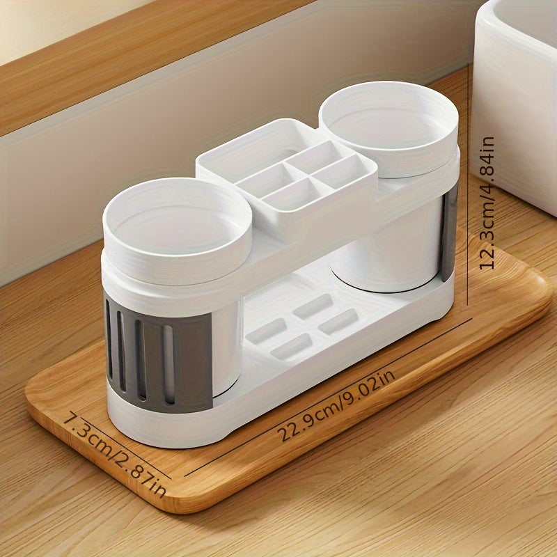 1set Modern Plastic Toothbrush Holder with Cups