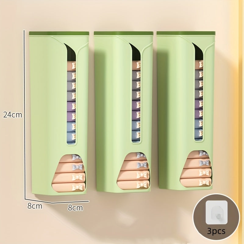 3pcs Wall-Mounted Underwear & Sock Organizer