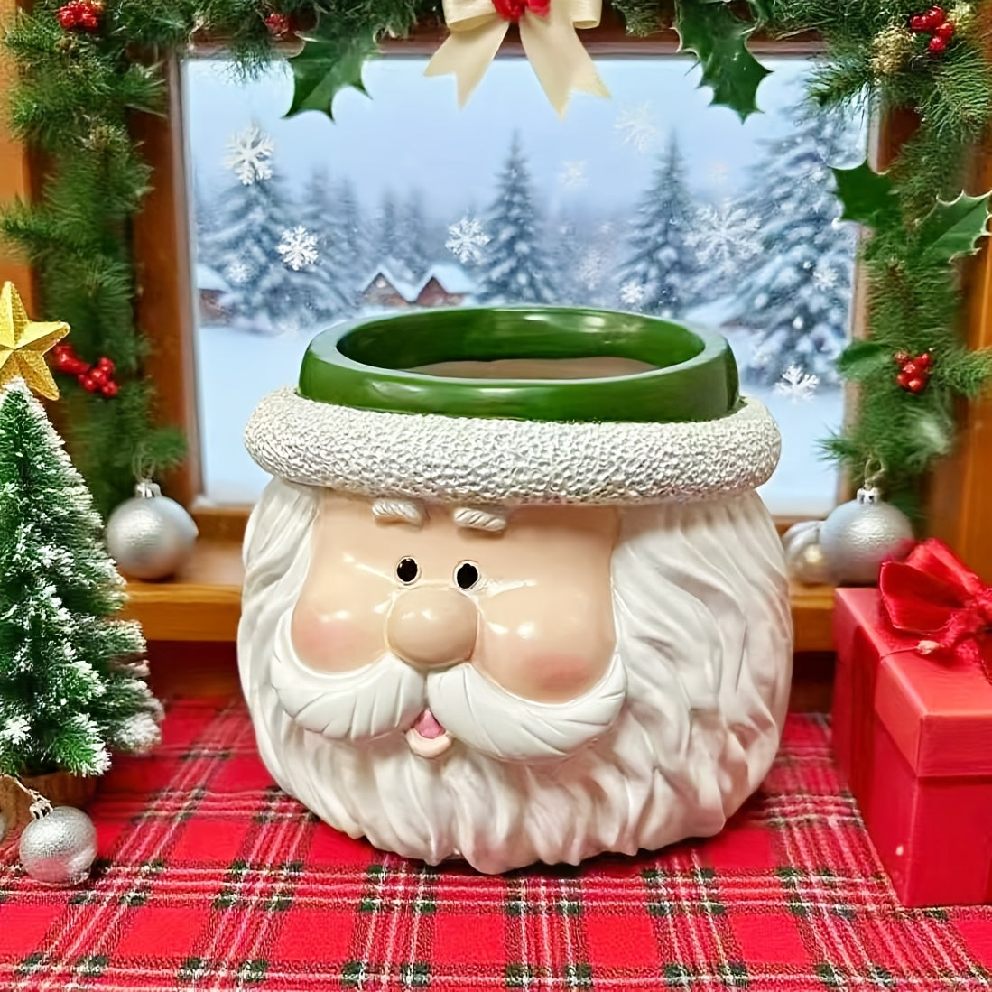 1pc Santa Claus Face Planter