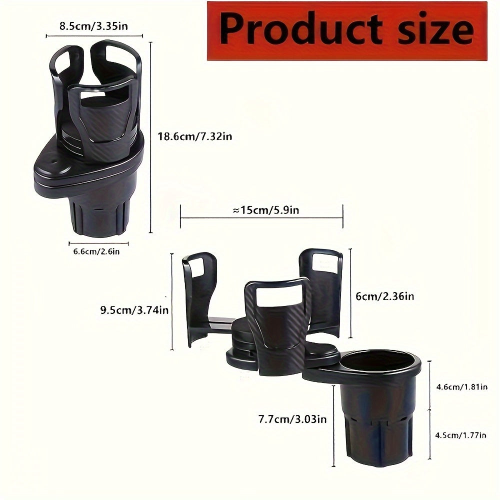 Adjustable Car Cup Holder with Snack Compartment