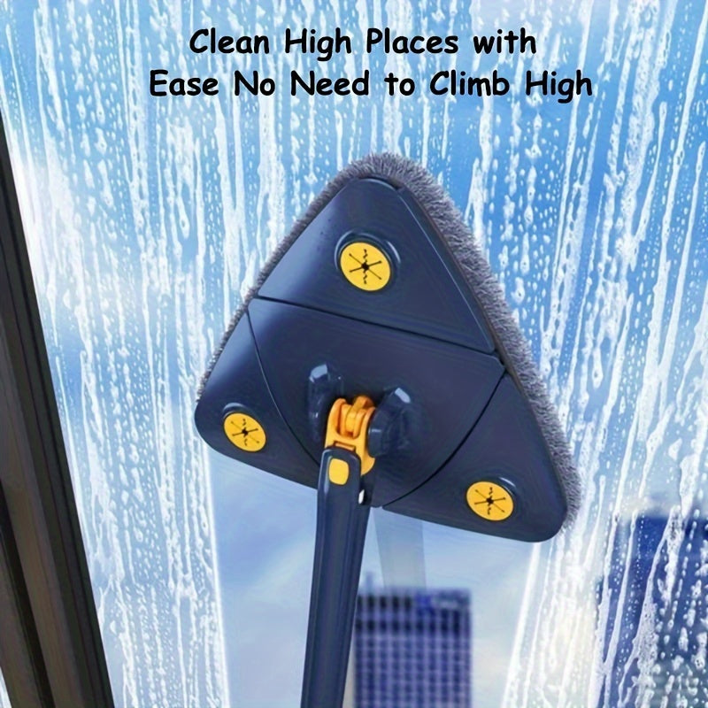 360° Rotating Triangle Wet and Dry Mop Set with 5 Microfiber Pads