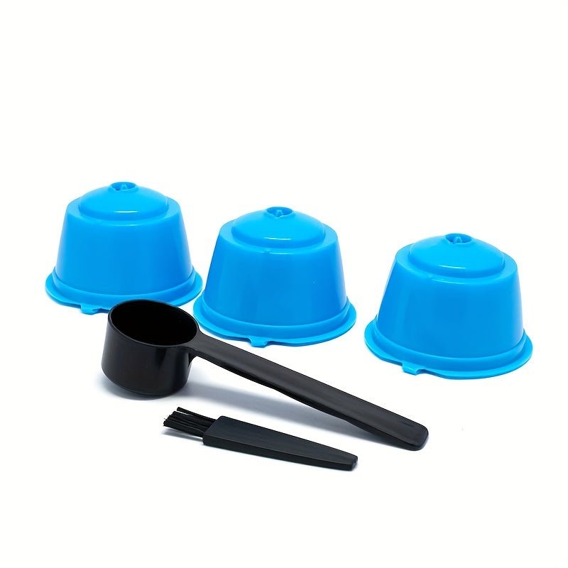 3Pcs Fit For Dolce Gusto Coffee Filter Cup Reusable Coffee Capsule Filters For With Spoon Brush - HazMarket