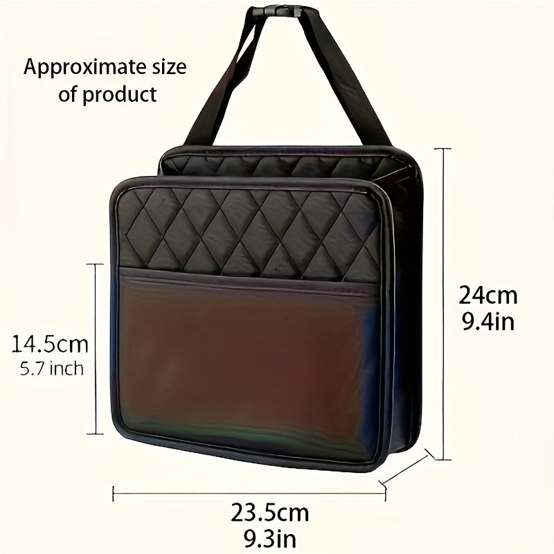 Faux Leather Car Seat Back Storage Bag
