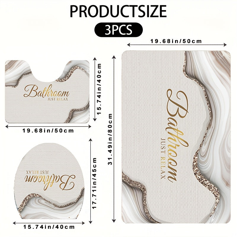 Bathroom Mat Three-Piece Set