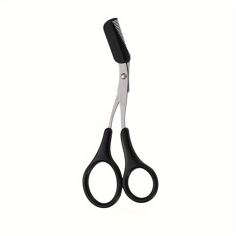 Stainless Steel Eyebrow Trimming Scissors with Comb
