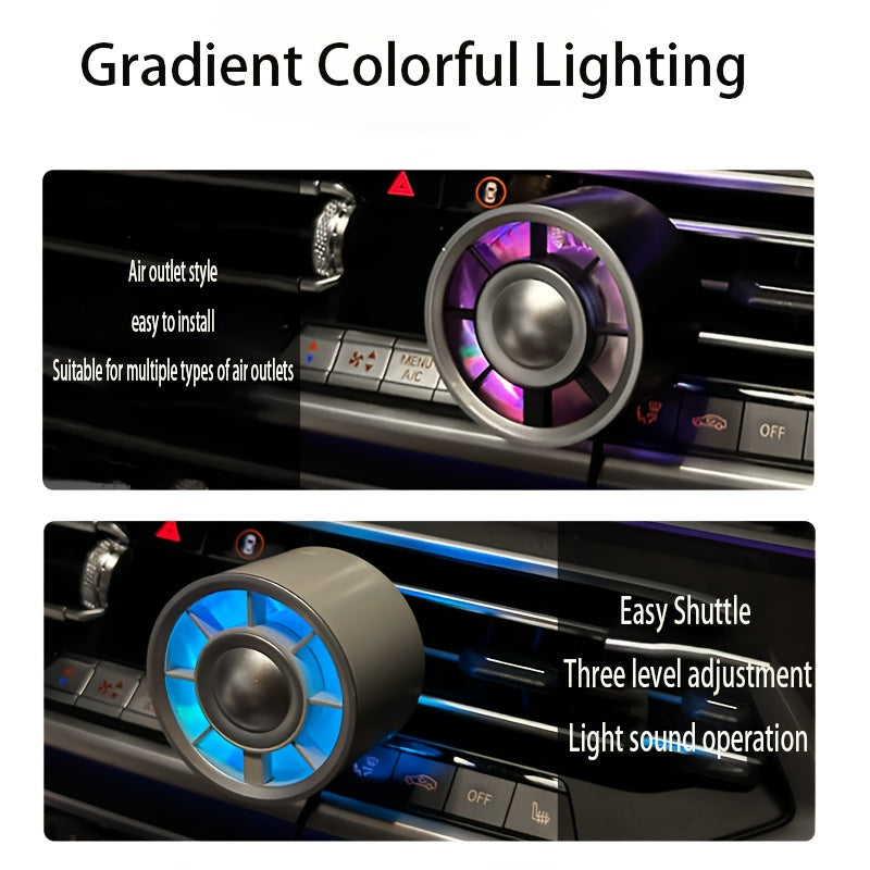 USB Car Air Outlet Fan with Colorful LED Light