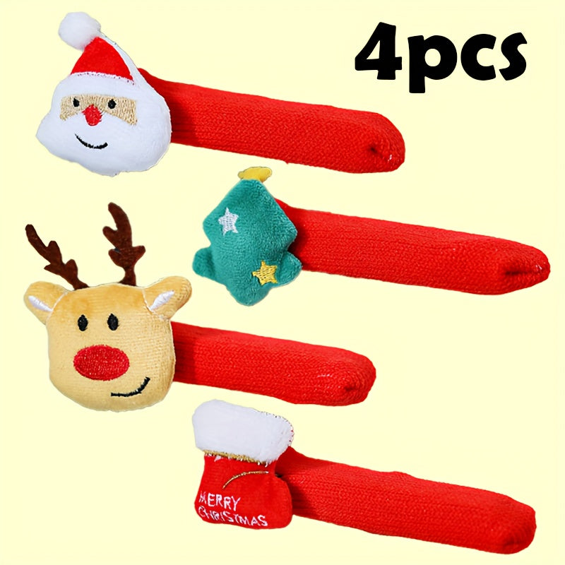 4pcs Christmas Door Handle Decorations Set