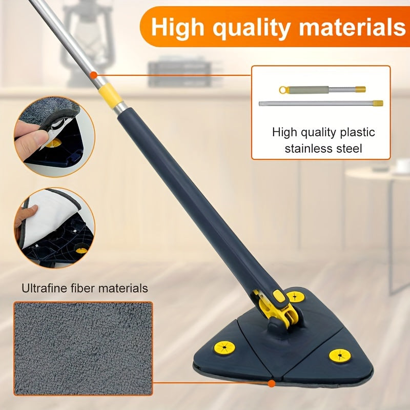 360° Rotating Triangle Wet and Dry Mop Set with 5 Microfiber Pads