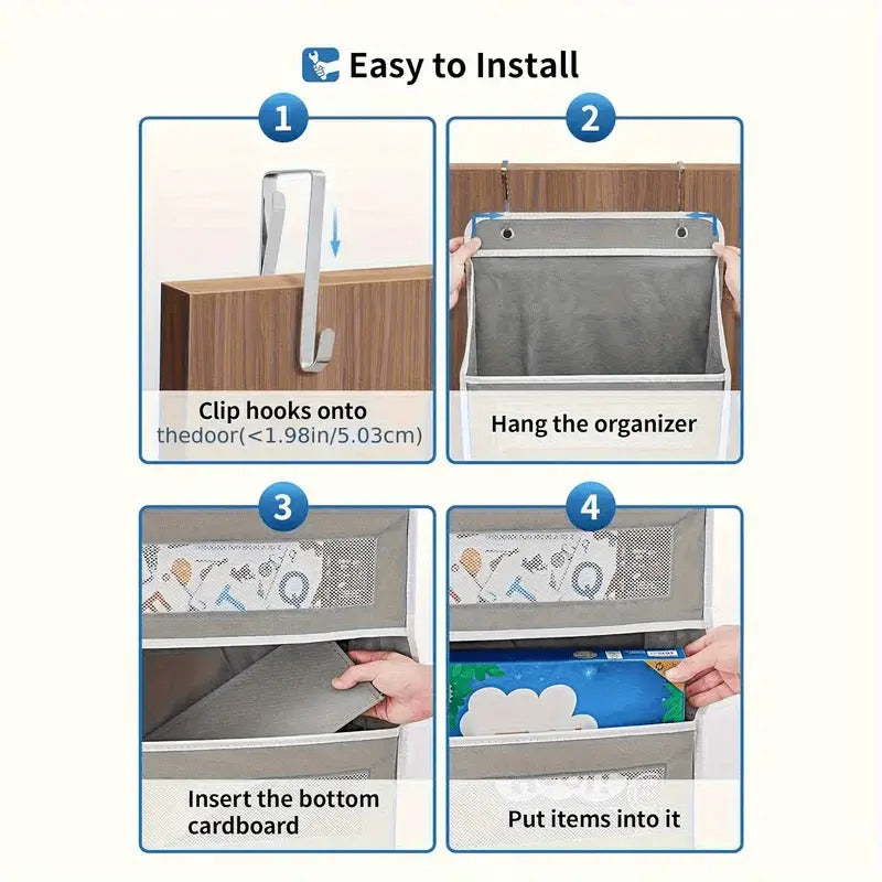 5-Tier Foldable Door Hanging Storage Rack with 5 Large Pockets