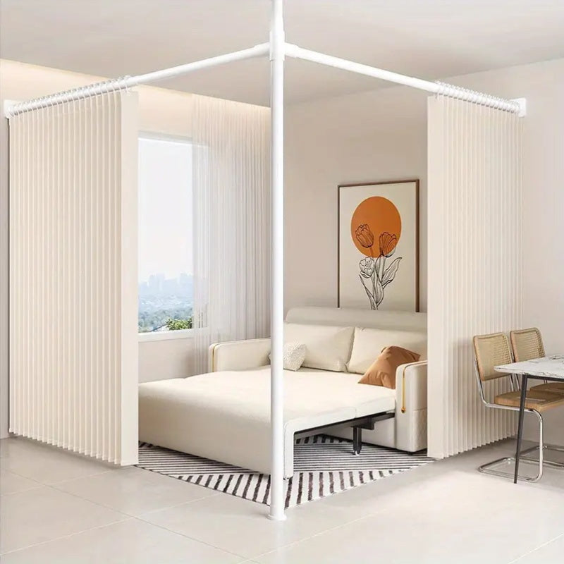 Modern Folding Divider Curtain with Plastic Hooks