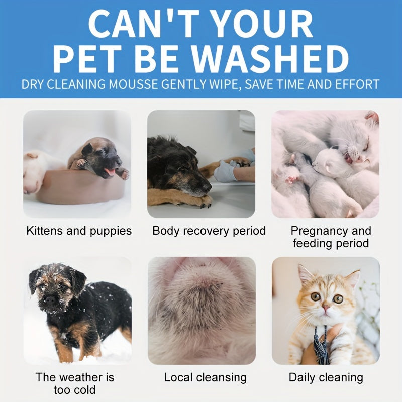 Pet Dry Shampoo Suitable for Cats and Dogs