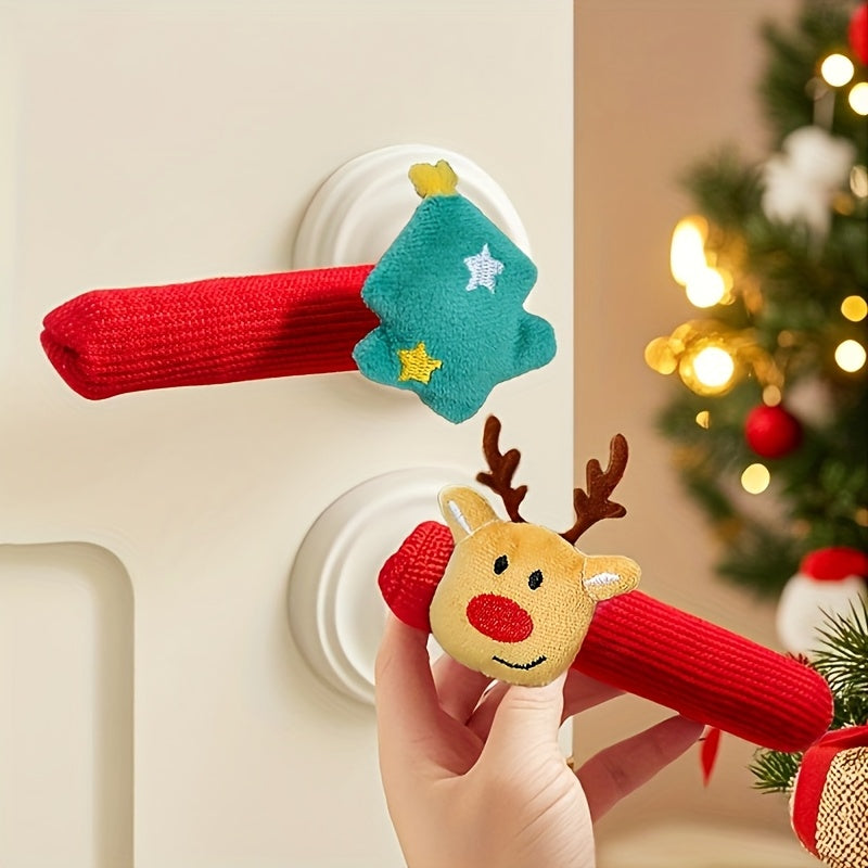 4pcs Christmas Door Handle Decorations Set