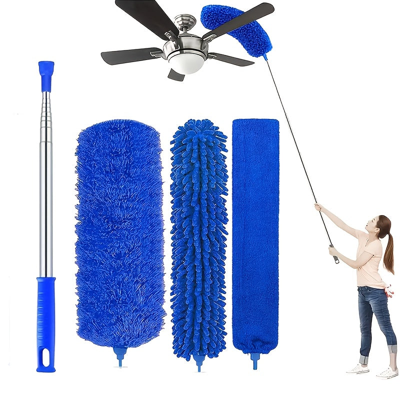 Microfiber Duster with Extension Pole Kit for High Ceilings