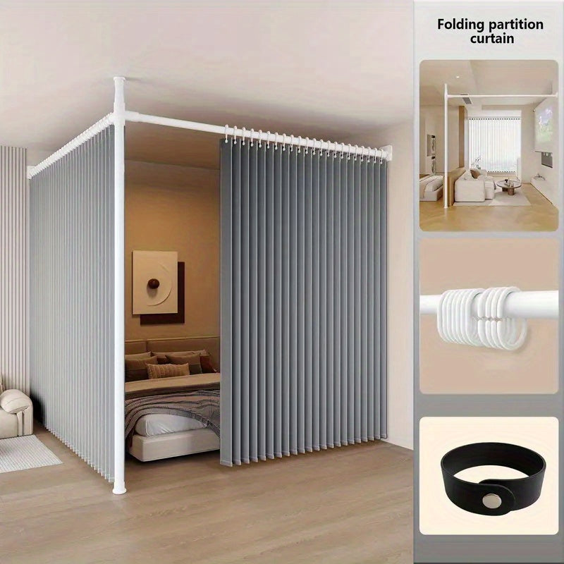 Modern Folding Divider Curtain with Plastic Hooks
