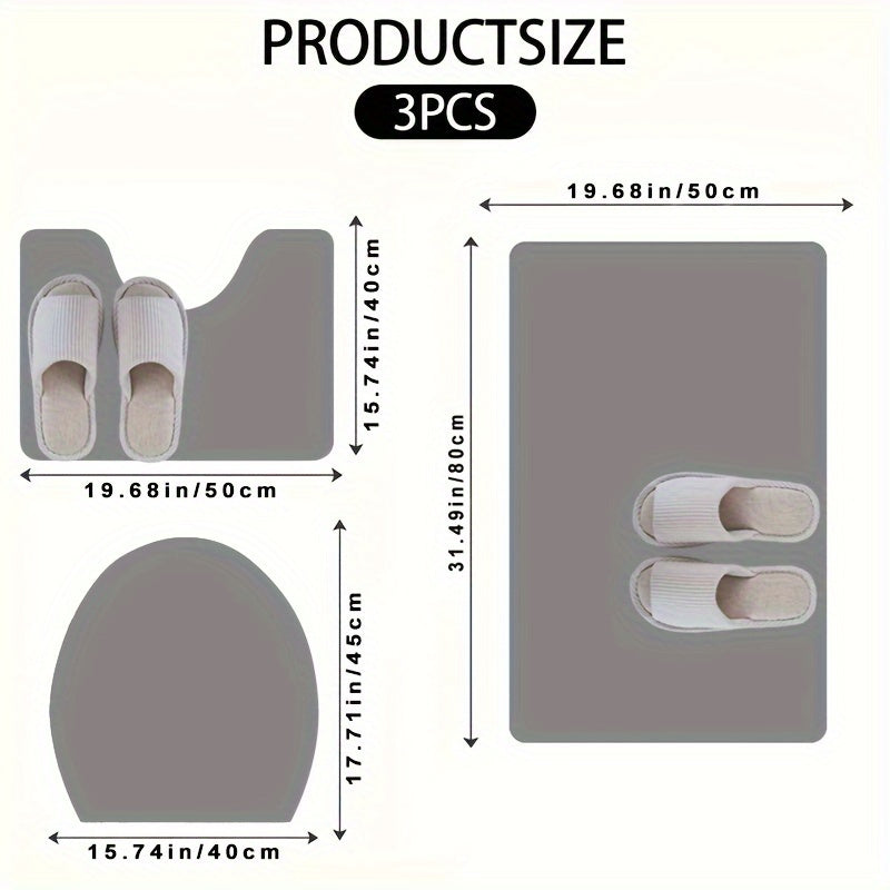 Bathroom Mat Three-Piece Set