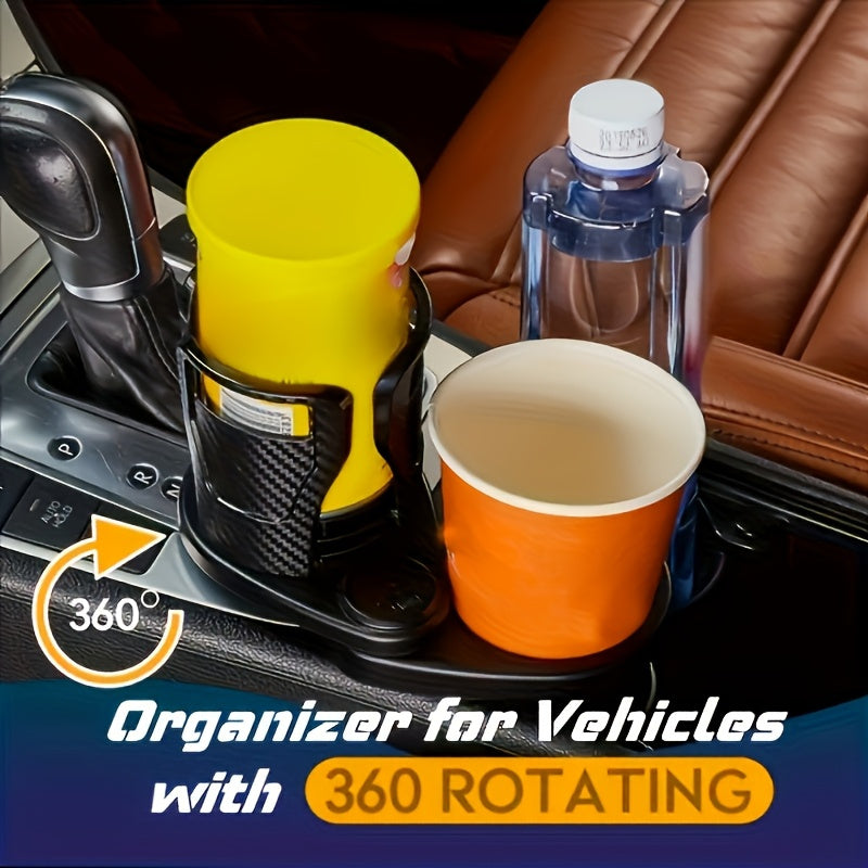Adjustable Car Cup Holder with Snack Compartment