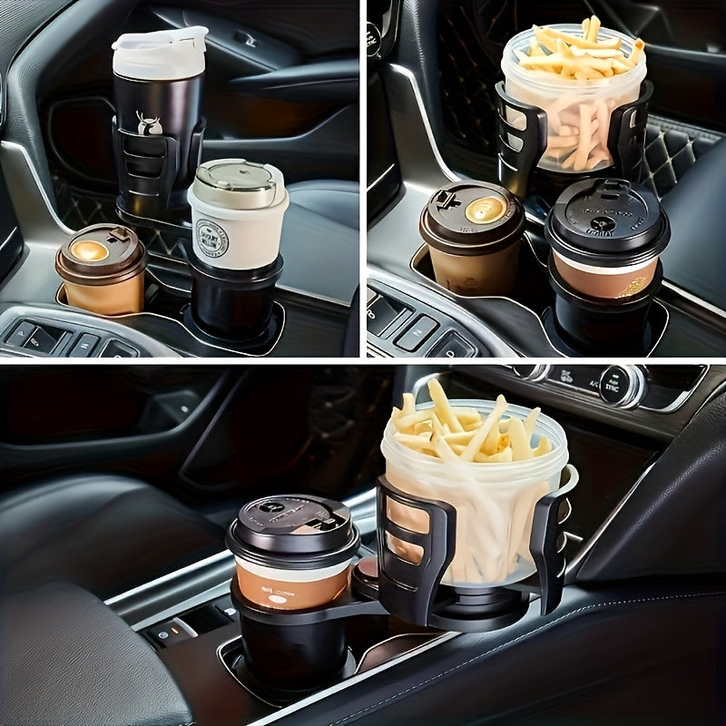 Adjustable Car Cup Holder with Snack Compartment