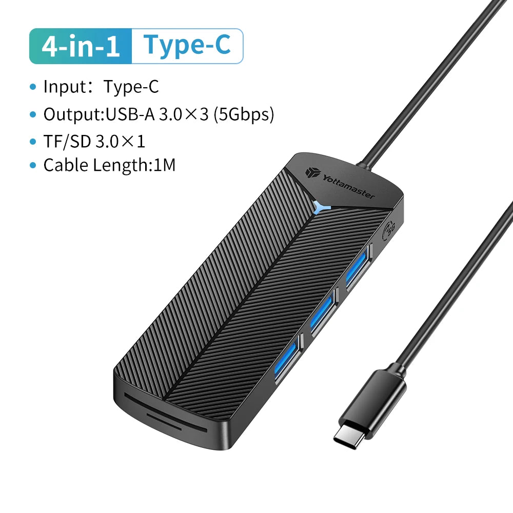 5Gbps 4-in-1 USB Hub Ultra-Slim Adapter