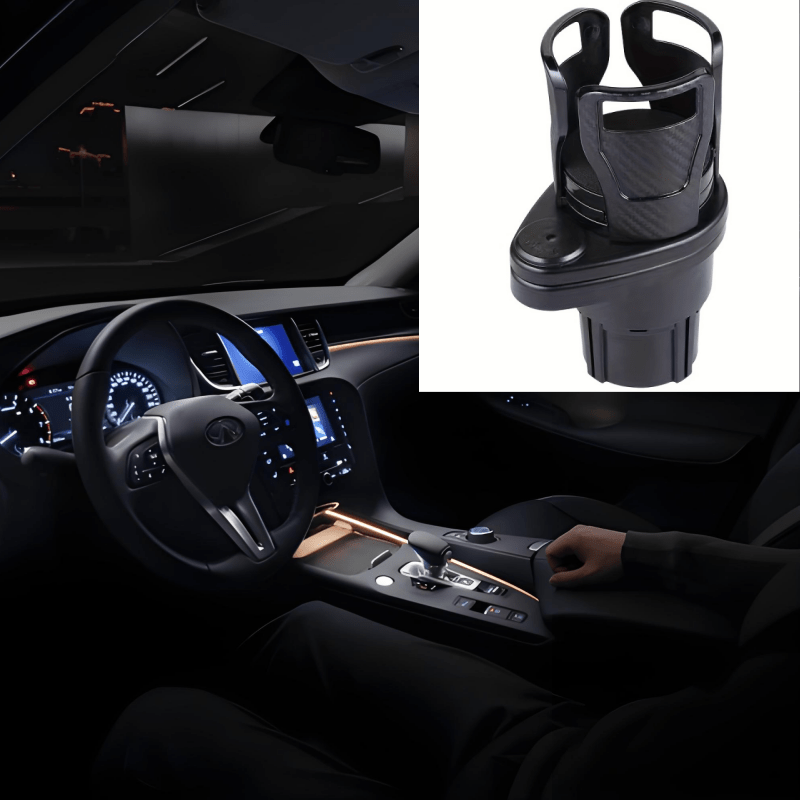 Adjustable Car Cup Holder with Snack Compartment