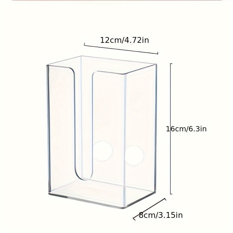 Clear Acrylic Wall-Mounted Tissue Box Holder
