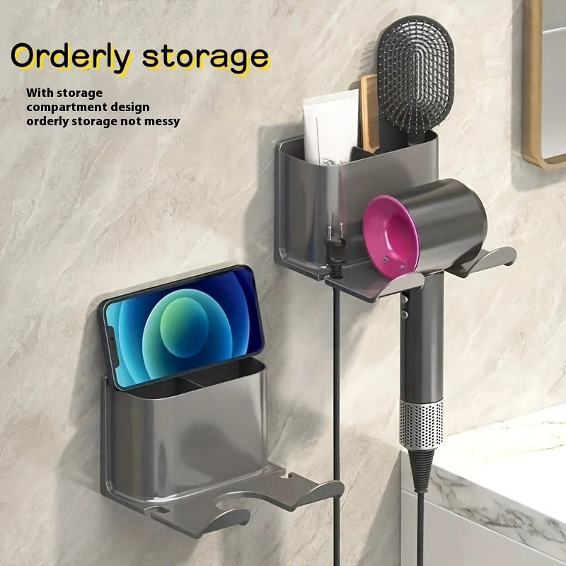 Multi-Functional Wall-Mounted Bathroom Organizer Rack