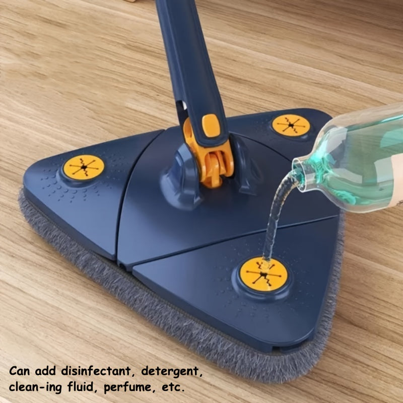 360° Rotating Triangle Wet and Dry Mop Set with 5 Microfiber Pads