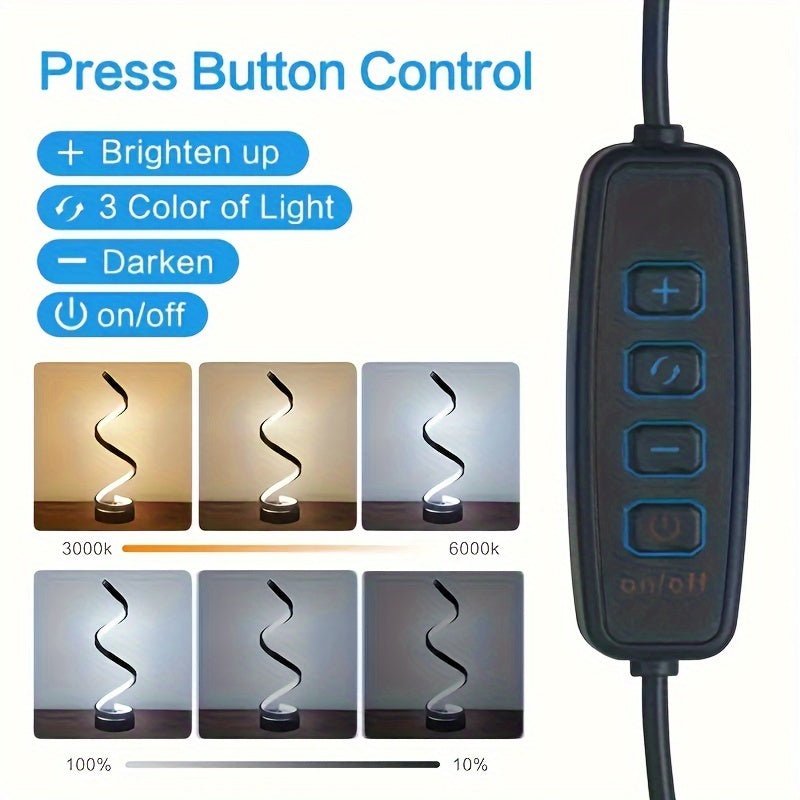 Classic Spiral Decorative Table Lamp For Office or Bedroom Bedside - HazMarket