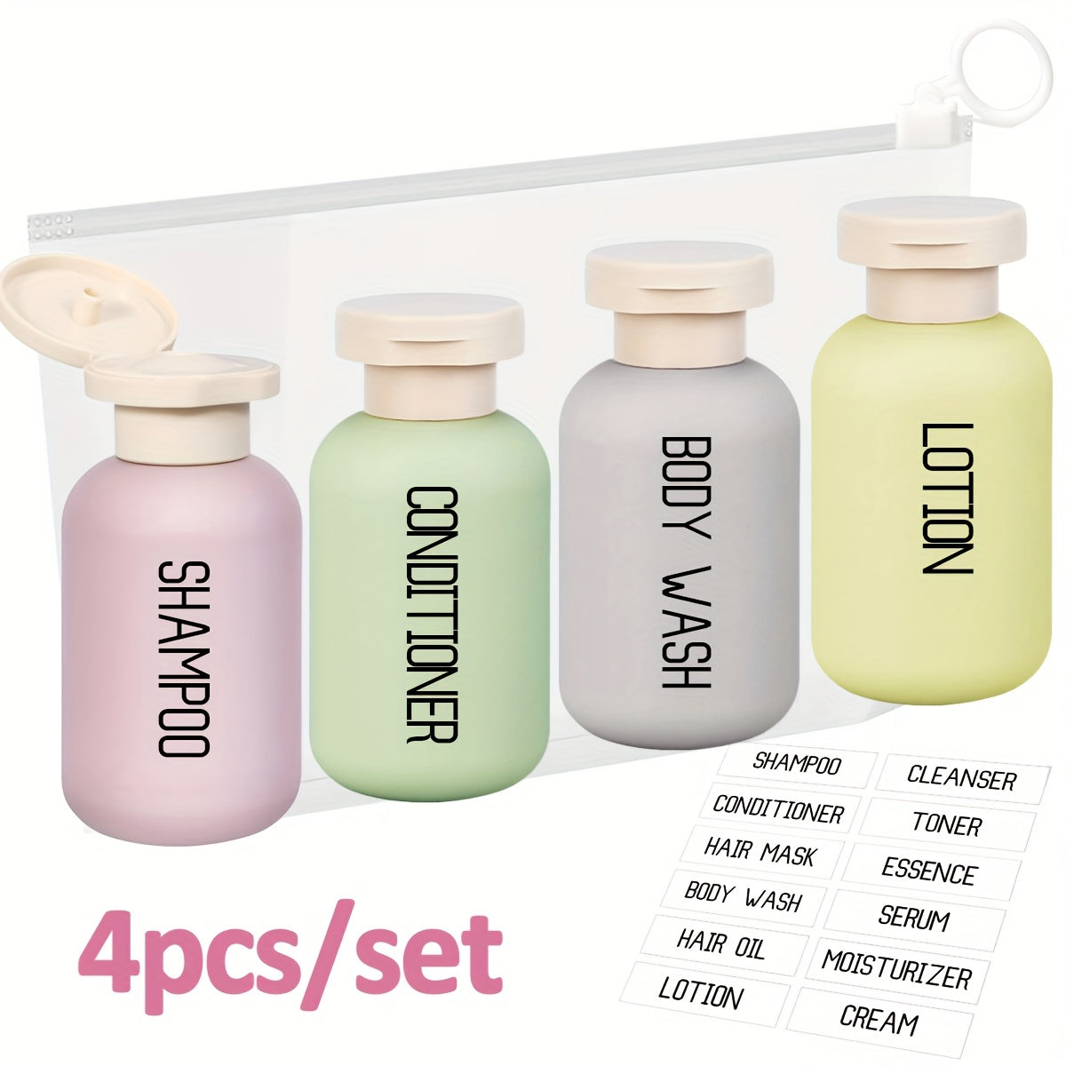 4pcs Travel Squeeze Bottle Set