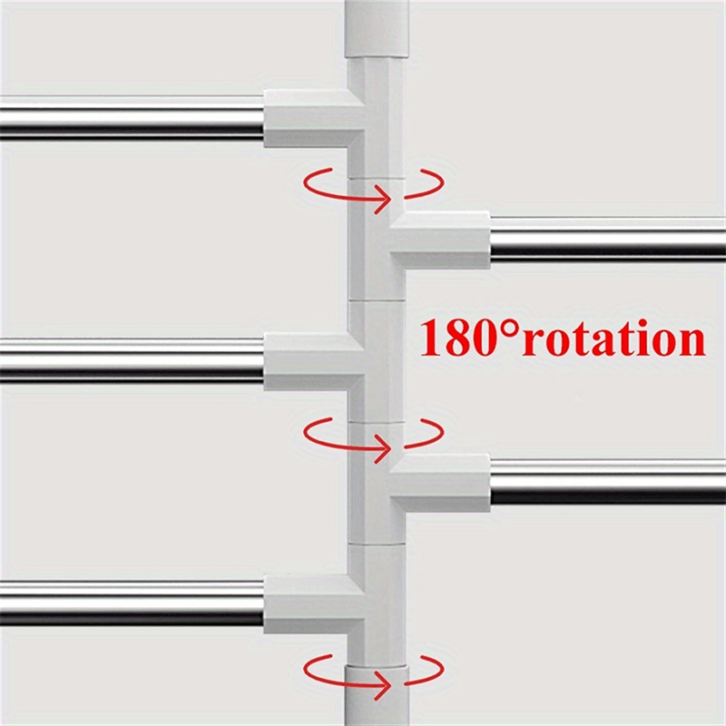 Modern Wall-Mounted Bathroom Towel Rack with 180° Rotating Hooks