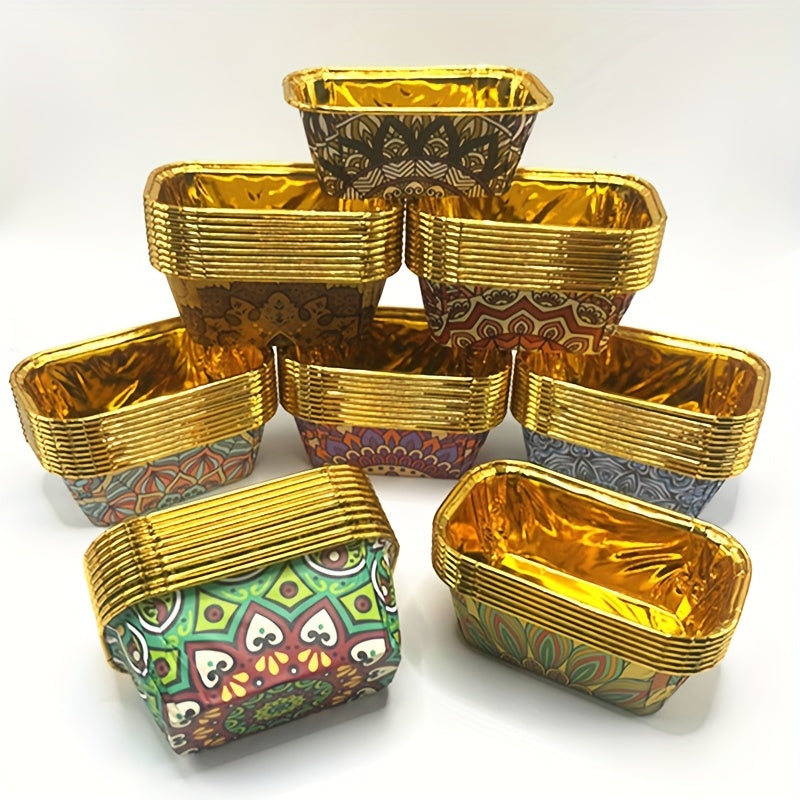 25pcs Patterned Long Cake Cup Molds