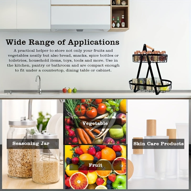 2-Tier Metal Mesh Fruit Basket