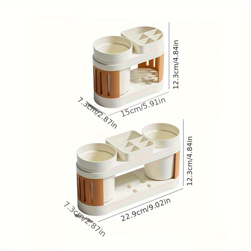 1set Modern Plastic Toothbrush Holder with Cups