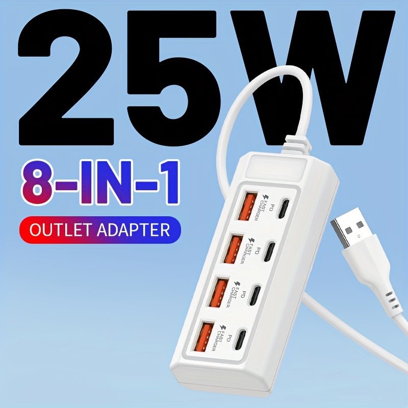 Multi - Port Fast Charging 4 USB + 4 Type - C - HazMarket